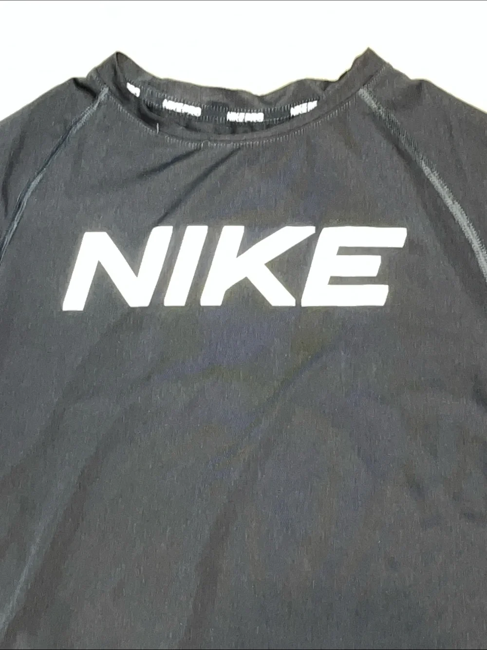 Nike Black Short-Sleeve Performance Tee with White Logo